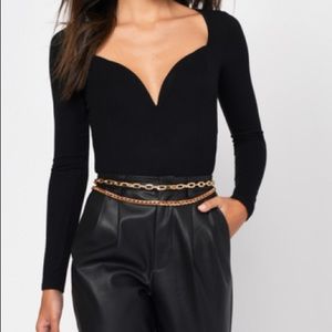 Tobi Black Sweetheart Bodysuit